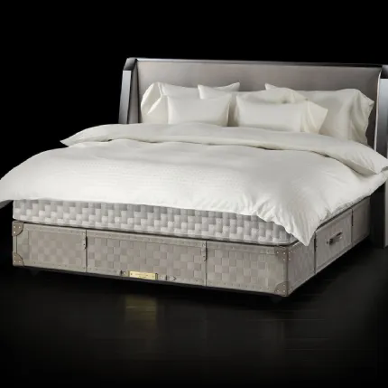 Letto in tessuto con testiera Grand Vividus Natural Shale di Hastens