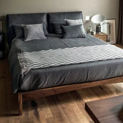 Letto con testiera in pelle Sleepy di Riva1920