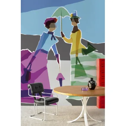 Carta da parati Promenade d’été raffigurante due dame di altri tempi di Wall&Decò