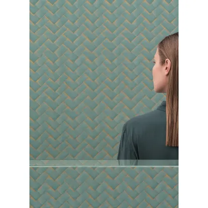 Carta da parati in tessuto non tessuto Yumi con grafica stilizzata di Wall&Decò