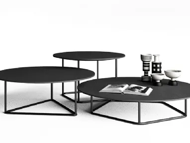 Tavolini con top in cemento antracite Circus di Minotti Italia