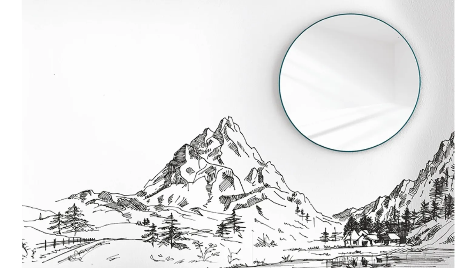 Specchio FullMoon di grandi dimensioni di Minotti Italia