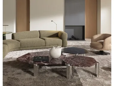 Tavolino Maylis in marmo e vetro di Molteni & C