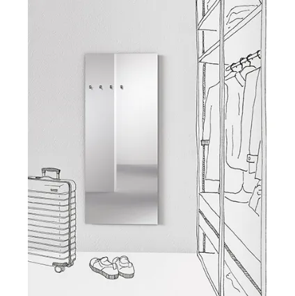 Specchio Appendiabiti in fusione di ottone cromato dal design minimal Chiodo Fisso Mirror di Minotti Italia