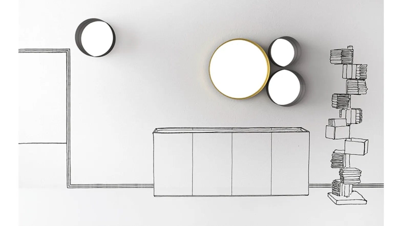 Specchi circolari da parete Punto di Minotti Italia