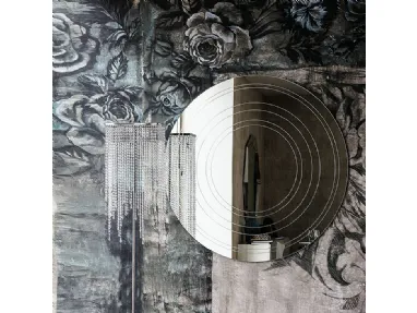 Specchio rotondo con incisioni concentriche Ring di Cattelan Italia