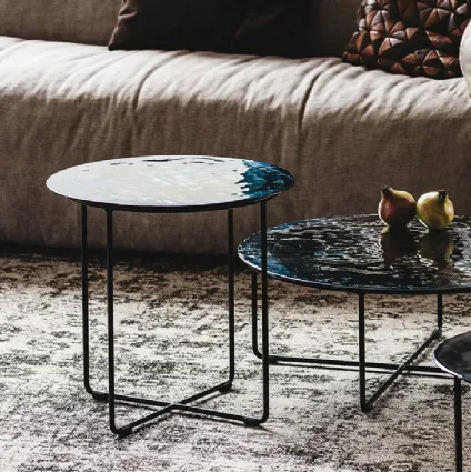 Tavolino con piano in vetro di Murano Vinyl di Cattelan Italia