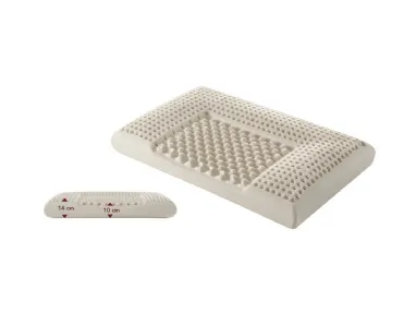 Guanciale Lattice massaggiante ergo con sagomatura ergonomica ribassata al centro di Sogno Veneto