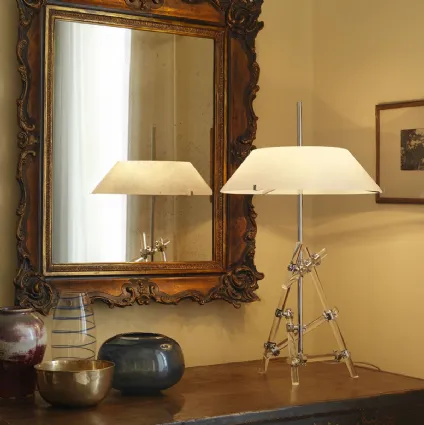 Lampada con struttura in tubi di vetro di Fontana Arte