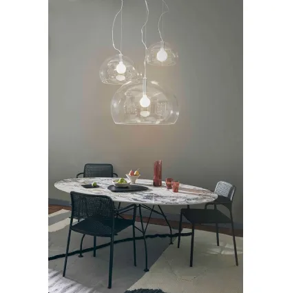 Lampada a sospensione Fl/y Big in plexiglas trasparente di Kartell