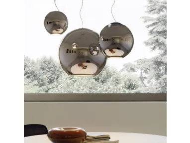 Lampada a sospensione in alluminio di Fontana Arte