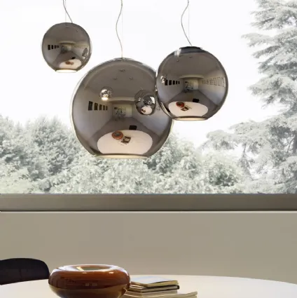 Lampada a sospensione in alluminio di Fontana Arte