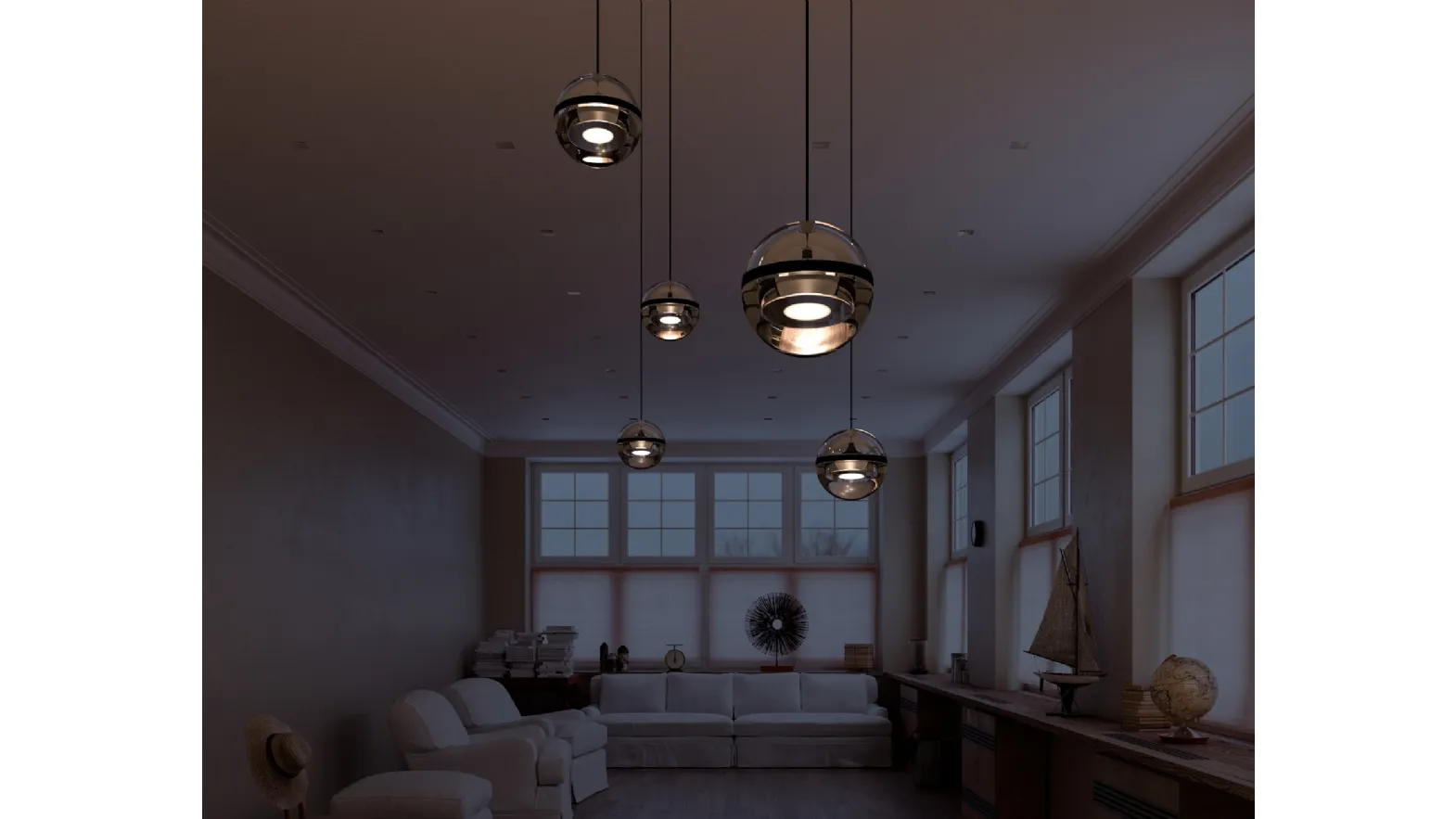 Lampada a sospensione Limbus Chandelier di Lumina