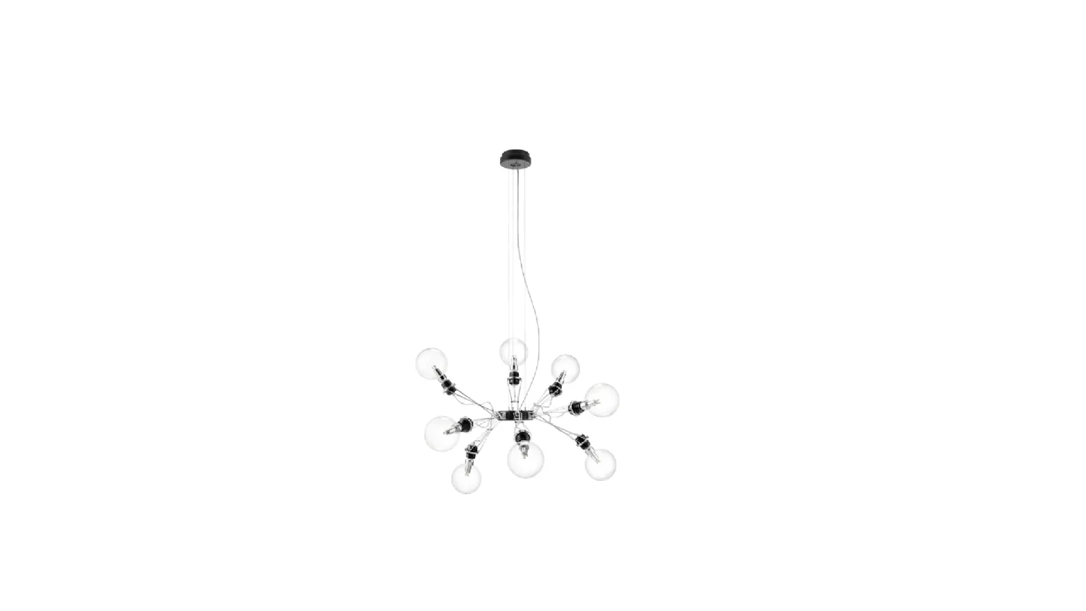 Lampada a sospensione in metallo e vetro Matrix 8 di Lumina
