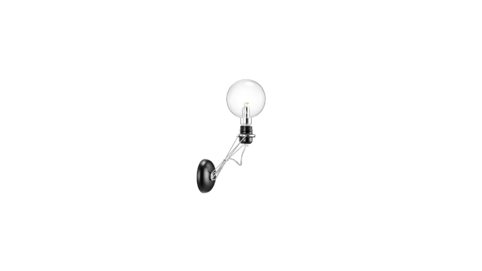 Lampada da parete in metallo e vetro Matrix Mono di Lumina
