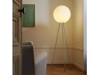 Lampada in metallo cromato di Fontana Arte