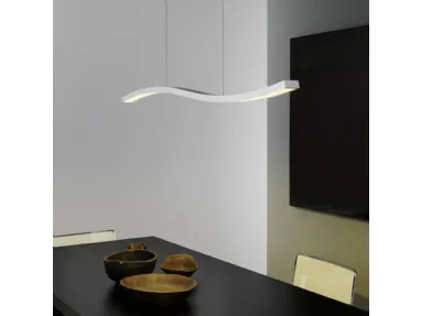 Lampadario in alluminio estruso e curvato di Fontana Arte