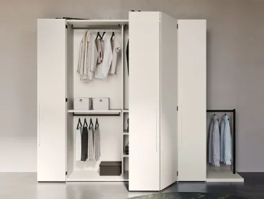 Armadio con ante a soffietto in laccato bianco opaco Best di Clever