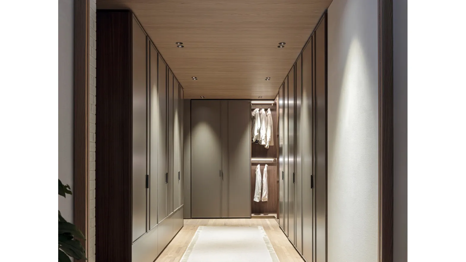 Cabina Armadio con ante battenti Gliss Master Blend in laccato opaco di Molteni & C