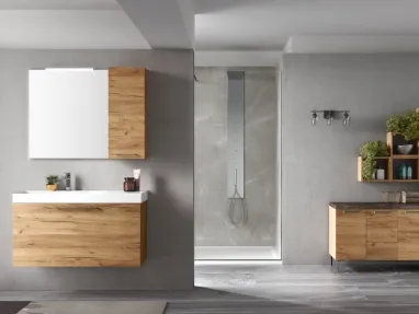 Mobile da Bagno sospeso in melaminico Rovere Cortina 46 08 di Arcom