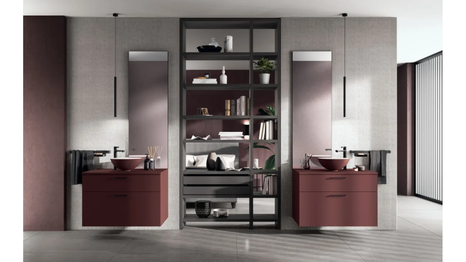 Mobile da Bagno Aquo Balance Rosso Jaipur di Scavolini Bathrooms