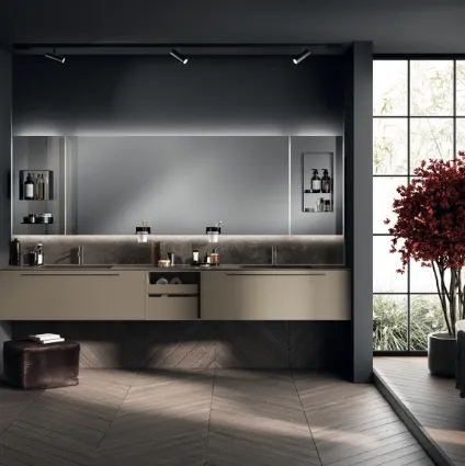 Mobile da Bagno Aquo Laccato Opaco Fumé di Scavolini Bathrooms