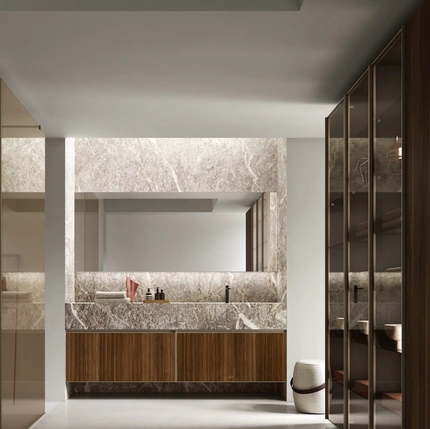 Mobile da Bagno sospeso Shape 20 in noce di Arcom