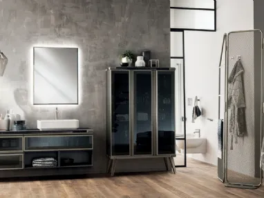 Mobile da Bagno Diesel Open Workshop con ante in vetro di Scavolini Bathrooms