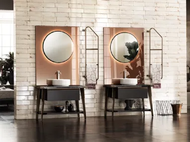 Mobile da Bagno Diesel Open Workshop in laccato opaco Nero Ardesia di Scavolini Bathrooms