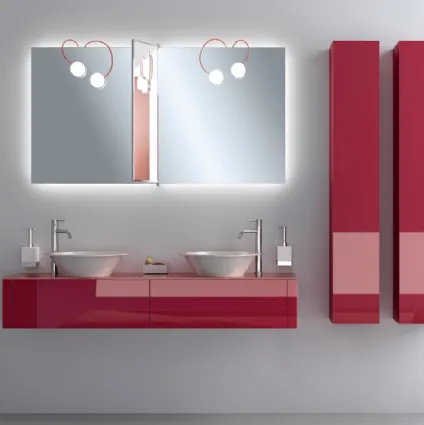 Mobile da Bagno Font in laccato lucido Rosso Rubino di Scavolini Bathrooms