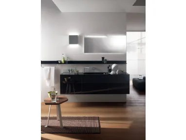 Mobile da Bagno Font Laccato Lucido Nero Ardesia di Scavolini Bathrooms