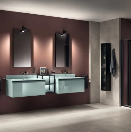 Mobile da Bagno Formalia Freestyle Laccato Lucido Verde Aloe di Scavolini Bathrooms