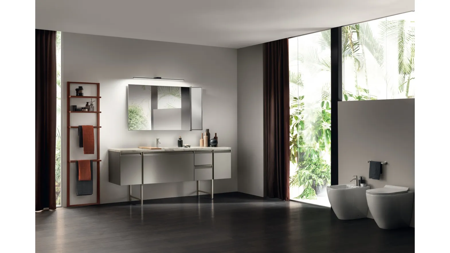 Mobile da Bagno Formalia Laccato Opaco Titanio di Scavolini Bathrooms