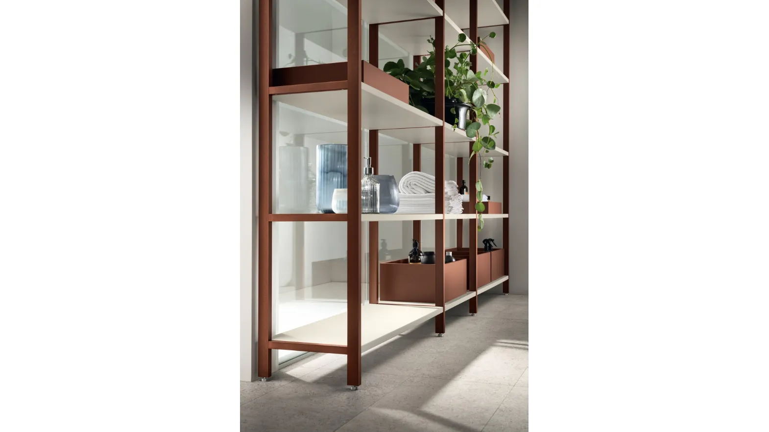 Mobile da Bagno Formalia Sistema Parete Status Ruggine  di Scavolini Bathrooms