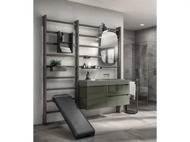 Mobile da Bagno Gym Space Idro Laccato Lucido Verde di Scavolini Bathrooms