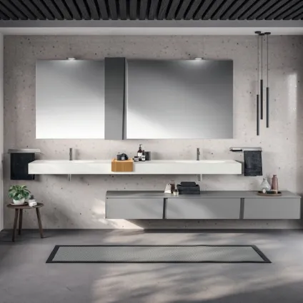 Mobile da Bagno Lagu Laccato Opaco Grigio Vulcano di Scavolini Bathrooms