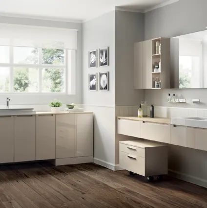 Mobile da Bagno Laundry Space in laccato lucido Panna Porcellana di Scavolini Bathrooms