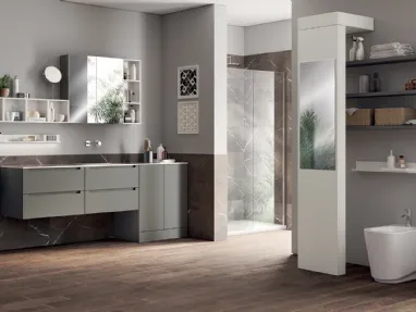 Mobile da Bagno Laundry Space in laccato opaco Grigio Titanio di Scavolini Bathrooms