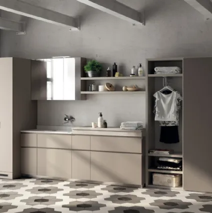 Mobile da Bagno Laundry Space Laccato Opaco Grigio Selce di Scavolini Bathrooms