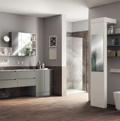 Mobile da Bagno Laundry Space Laccato Opaco Grigio Titanio di Scavolini Bathrooms