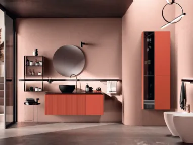 Mobile da BagnoLido Laccato Opaco Rosso Marocco Dogato di Scavolini Bathrooms