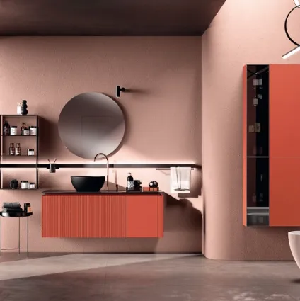 Mobile da BagnoLido Laccato Opaco Rosso Marocco Dogato di Scavolini Bathrooms