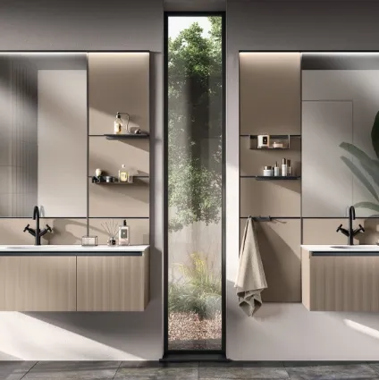 Mobile da Bagno Miko Laminato Strips Urban Bronze di Scavolini Bathrooms