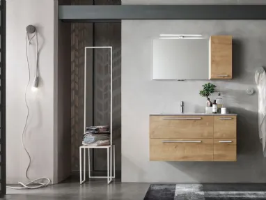 Mobile da Bagno sospeso in melaminico Rovere E-Ly 81 di Arcom