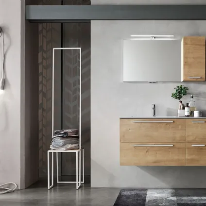 Mobile da Bagno sospeso in melaminico Rovere E-Ly 81 di Arcom
