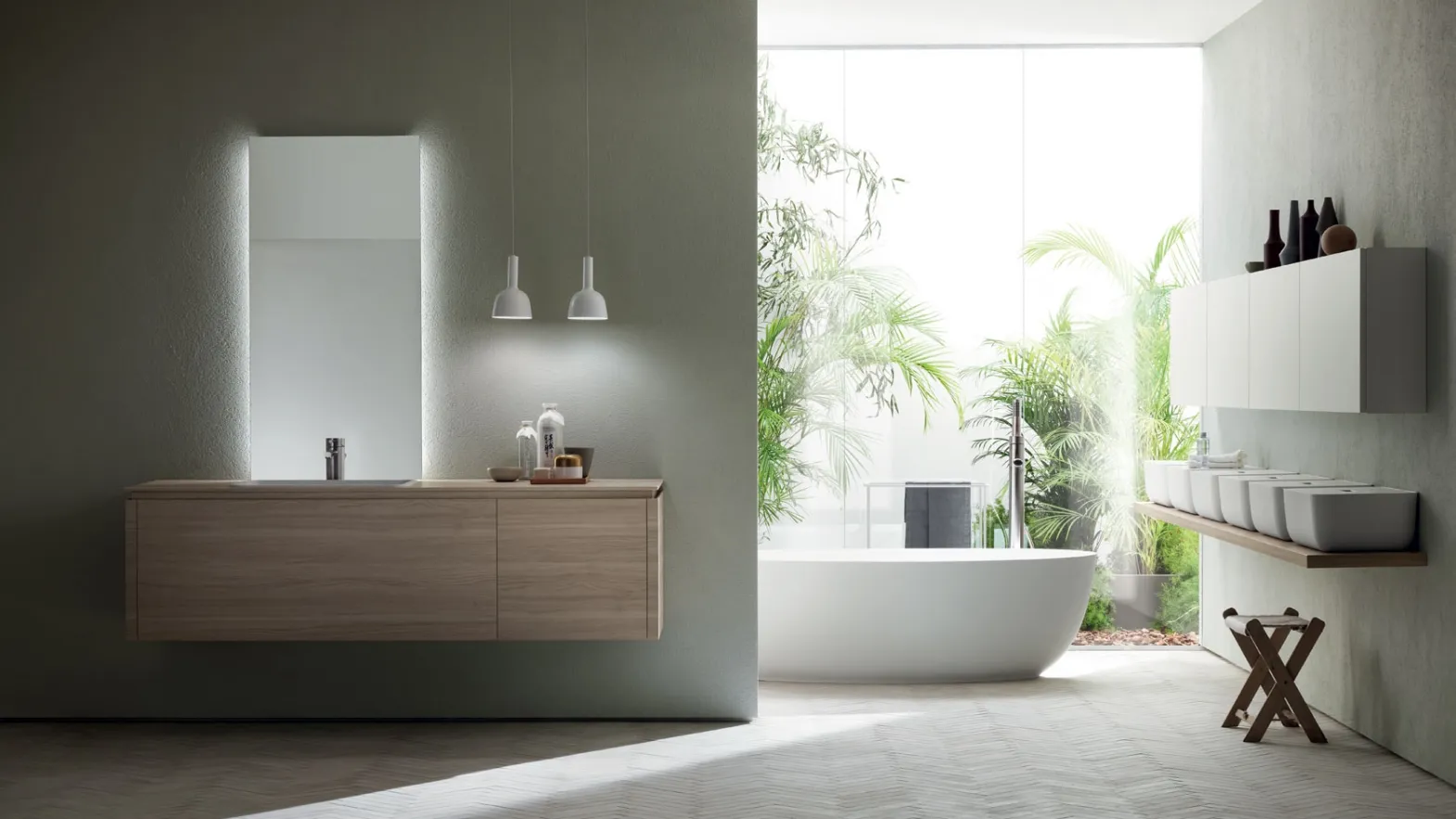 Mobile da Bagno Qi in decorativo Olmo Hono di Scavolini Bathrooms