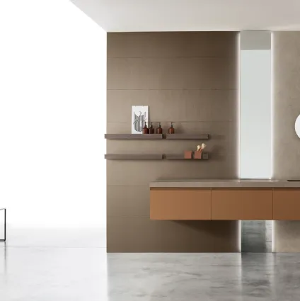 Mobile da Bagno sospeso laccato opaco Rail 01 di Arcom