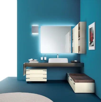 Mobile da Bagno Aquo Laccato Lucido Panna Porcellana di Scavolini Bathrooms