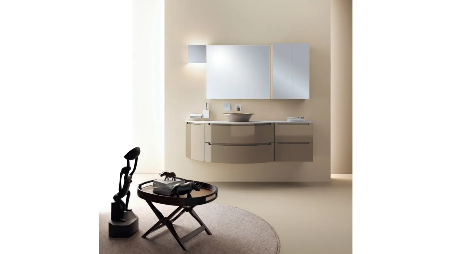 Mobile da Bagno Idro Laccato Lucido Grigio Tundra di Scavolini Bathrooms
