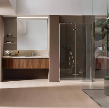 Mobile da Bagno sospeso Shape 25 in noce di Arcom